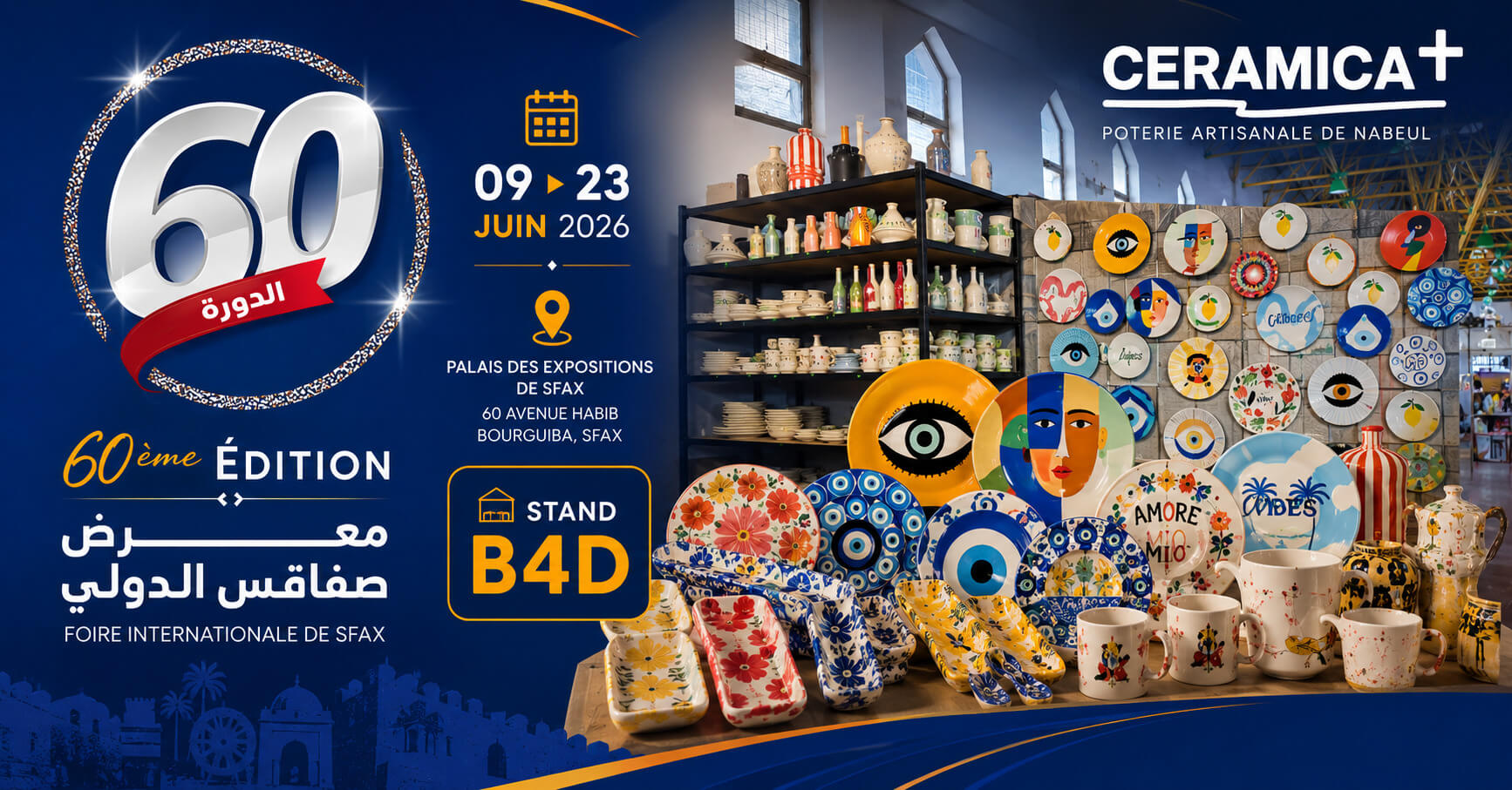 Foire Internationale de Sfax 2026 Ceramica Plus vous accueille au stand B4D
