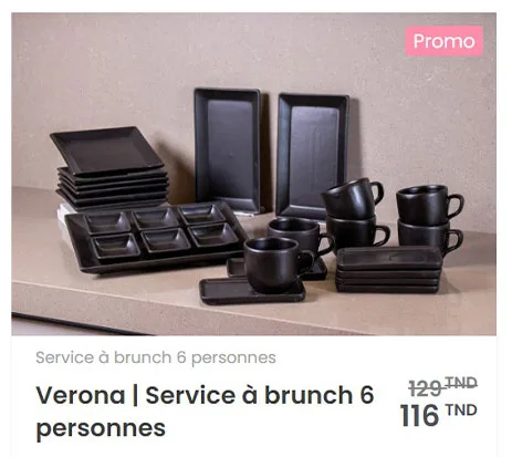 service à brunch verona meilleur cadeau Fête des mères en tunisie
